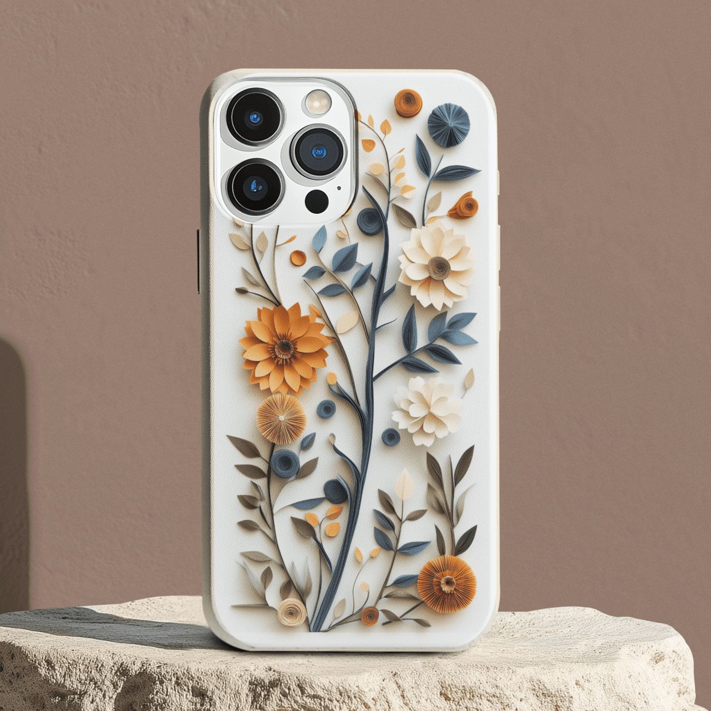 Stepping Green Phone Case Paper Cut Boho Floral Bio Case