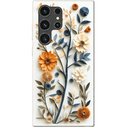 Stepping Green Phone Case Paper Cut Boho Floral Bio Case