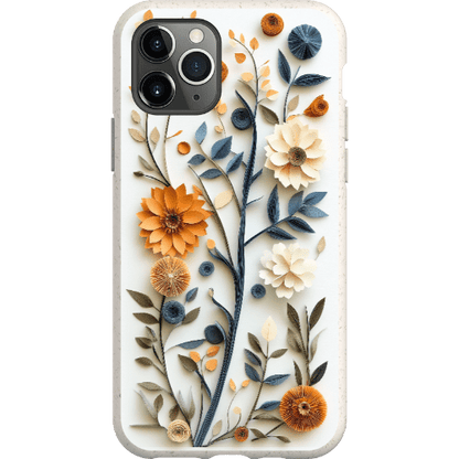 Stepping Green Phone Case Paper Cut Boho Floral Bio Case