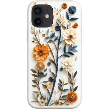 Stepping Green Phone Case Paper Cut Boho Floral Bio Case