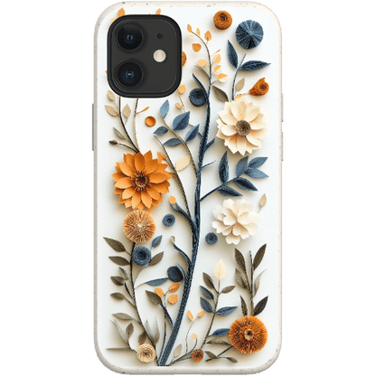 Stepping Green Phone Case Paper Cut Boho Floral Bio Case