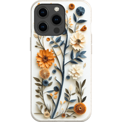 Stepping Green Phone Case Paper Cut Boho Floral Bio Case