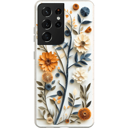 Stepping Green Phone Case Paper Cut Boho Floral Bio Case