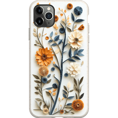 Stepping Green Phone Case Paper Cut Boho Floral Bio Case