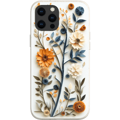 Stepping Green Phone Case Paper Cut Boho Floral Bio Case
