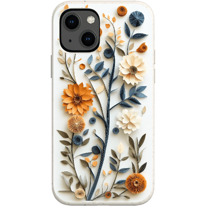 Stepping Green Phone Case Paper Cut Boho Floral Bio Case