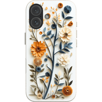 Stepping Green Phone Case Paper Cut Boho Floral Bio Case