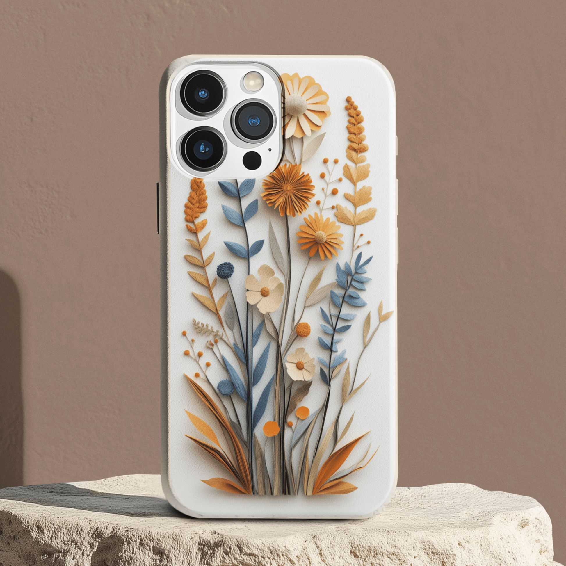 Stepping Green Phone Case Paper Cut Boho Wildflowers Bio Case