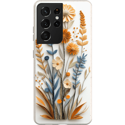 Stepping Green Phone Case Paper Cut Boho Wildflowers Bio Case