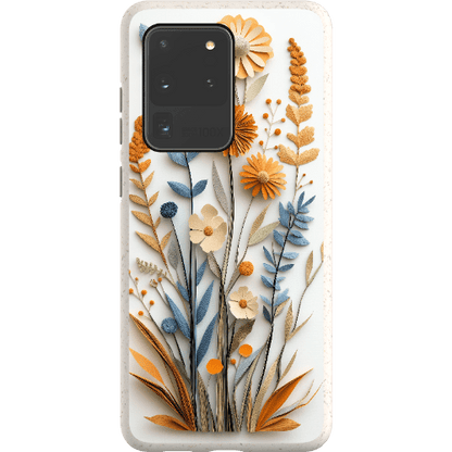 Stepping Green Phone Case Paper Cut Boho Wildflowers Bio Case