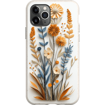 Stepping Green Phone Case Paper Cut Boho Wildflowers Bio Case