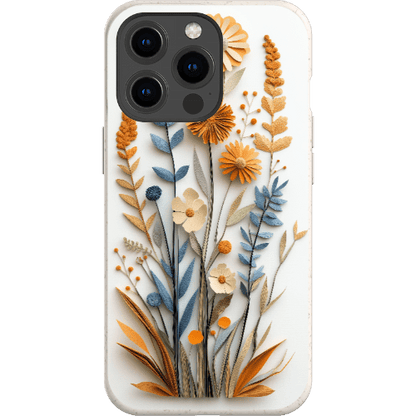 Stepping Green Phone Case Paper Cut Boho Wildflowers Bio Case