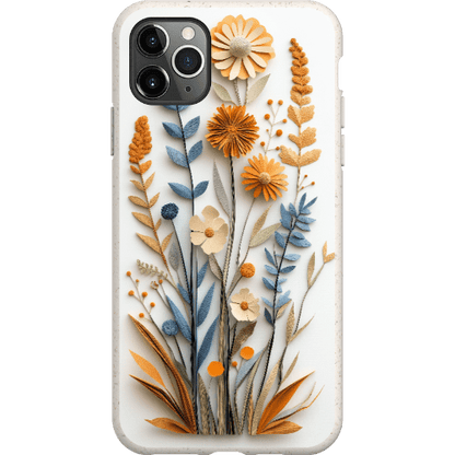 Stepping Green Phone Case Paper Cut Boho Wildflowers Bio Case