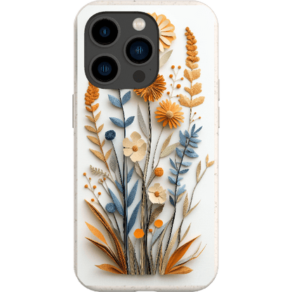 Stepping Green Phone Case Paper Cut Boho Wildflowers Bio Case