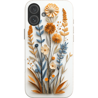 Stepping Green Phone Case Paper Cut Boho Wildflowers Bio Case