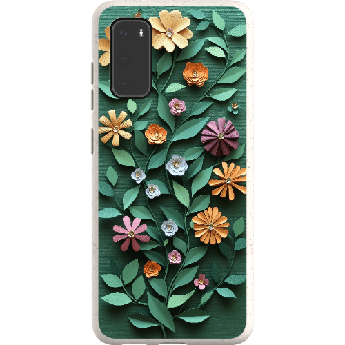 Stepping Green Phone Case Paper Cut Colorful Floral Bio Case