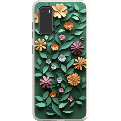 Stepping Green Phone Case Paper Cut Colorful Floral Bio Case