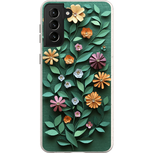 Stepping Green Phone Case Paper Cut Colorful Floral Bio Case