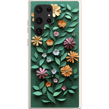 Stepping Green Phone Case Paper Cut Colorful Floral Bio Case