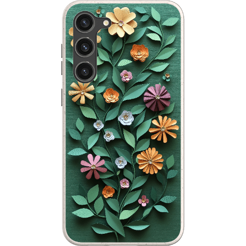 Stepping Green Phone Case Paper Cut Colorful Floral Bio Case