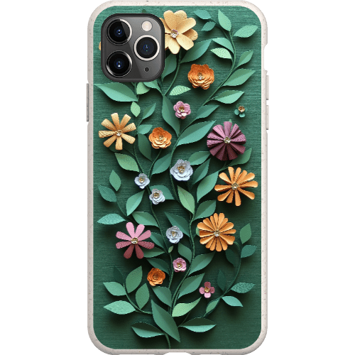 Stepping Green Phone Case Paper Cut Colorful Floral Bio Case