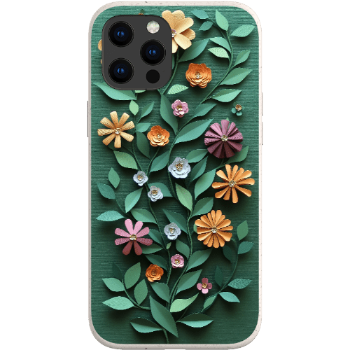 Stepping Green Phone Case Paper Cut Colorful Floral Bio Case