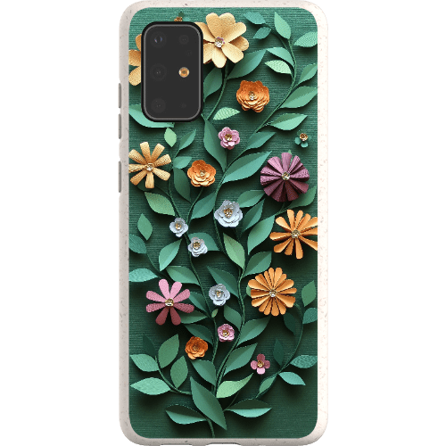 Stepping Green Phone Case Paper Cut Colorful Floral Bio Case