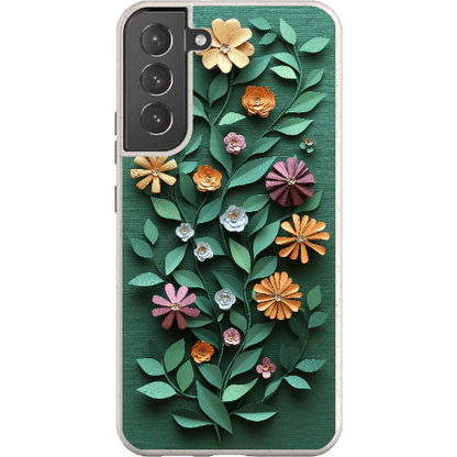 Stepping Green Phone Case Paper Cut Colorful Floral Bio Case