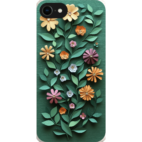 Stepping Green Phone Case Paper Cut Colorful Floral Bio Case