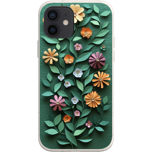 Stepping Green Phone Case Paper Cut Colorful Floral Bio Case