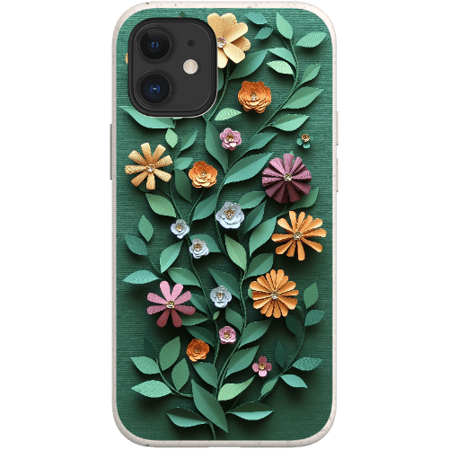 Stepping Green Phone Case Paper Cut Colorful Floral Bio Case