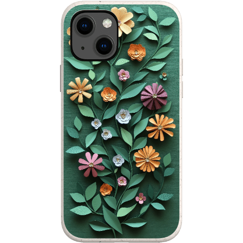 Stepping Green Phone Case Paper Cut Colorful Floral Bio Case
