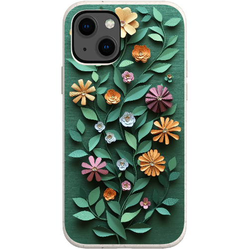 Stepping Green Phone Case Paper Cut Colorful Floral Bio Case