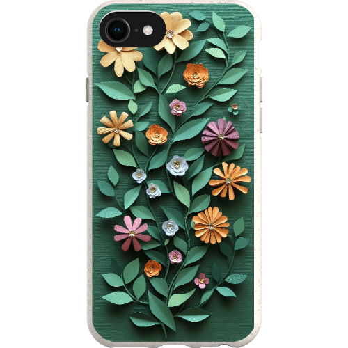 Stepping Green Phone Case Paper Cut Colorful Floral Bio Case