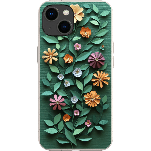 Stepping Green Phone Case Paper Cut Colorful Floral Bio Case