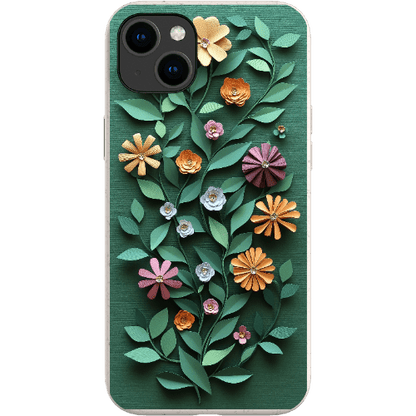 Stepping Green Phone Case Paper Cut Colorful Floral Bio Case
