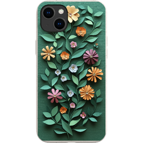 Stepping Green Phone Case Paper Cut Colorful Floral Bio Case