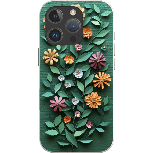Stepping Green Phone Case Paper Cut Colorful Floral Bio Case