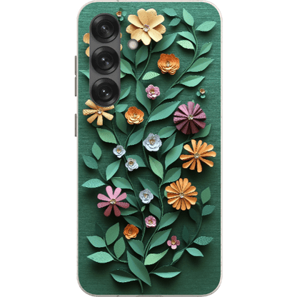Stepping Green Phone Case Paper Cut Colorful Floral Bio Case