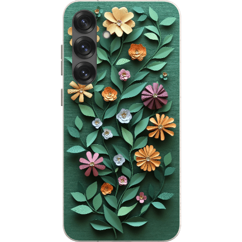 Stepping Green Phone Case Paper Cut Colorful Floral Bio Case