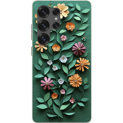 Stepping Green Phone Case Paper Cut Colorful Floral Bio Case
