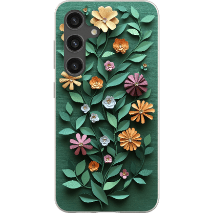 Stepping Green Phone Case Paper Cut Colorful Floral Bio Case
