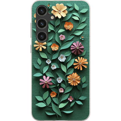 Stepping Green Phone Case Paper Cut Colorful Floral Bio Case