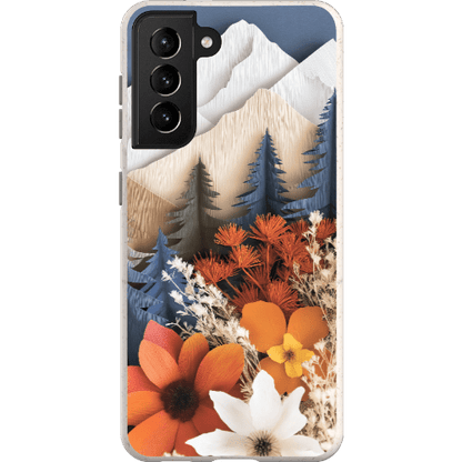 Stepping Green Phone Case Paper Floral Mountain Bio Case