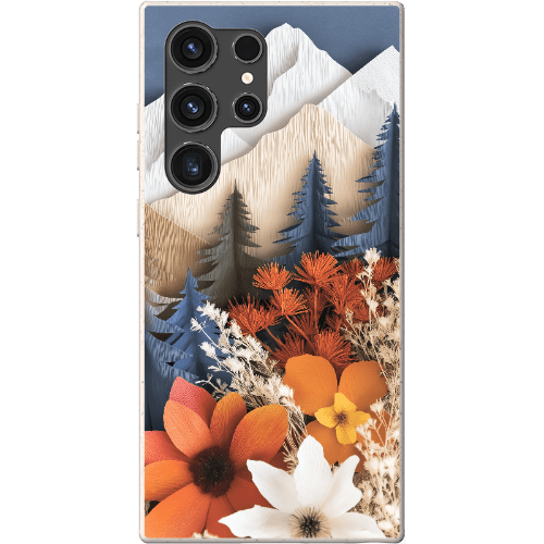 Stepping Green Phone Case Paper Floral Mountain Bio Case