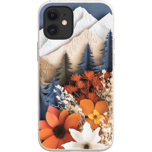 Stepping Green Phone Case Paper Floral Mountain Bio Case