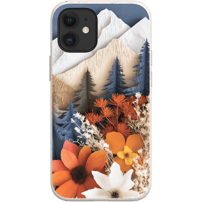 Stepping Green Phone Case Paper Floral Mountain Bio Case