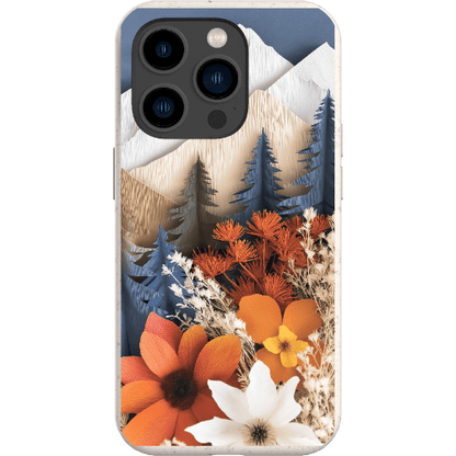 Stepping Green Phone Case Paper Floral Mountain Bio Case