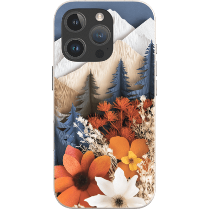 Stepping Green Phone Case Paper Floral Mountain Bio Case