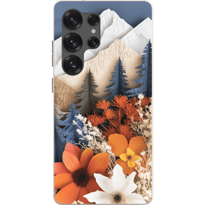 Stepping Green Phone Case Paper Floral Mountain Bio Case